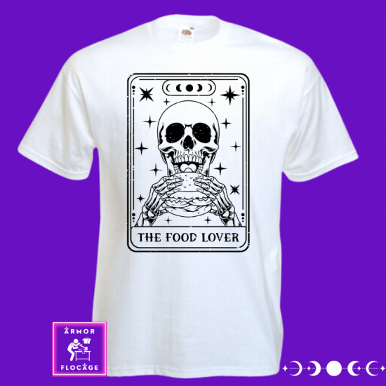 Tee-shirt tarot card "THE FOOD LOVER" gothique mystique carte de tarot sublimation cadeau