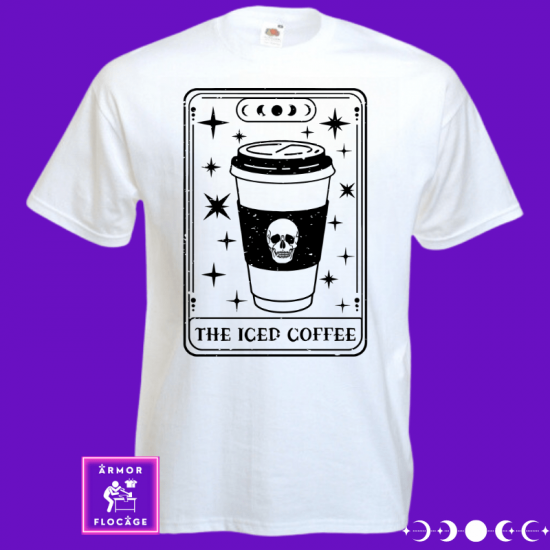 Tee-shirt tarot card "THE ICED COFFEE" gothique mystique carte de tarot sublimation cadeau
