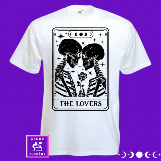 Tee-shirt tarot card "The Lovers- les amoureux" gothique amour st valentin mystique carte de tarot sublimation cadeau