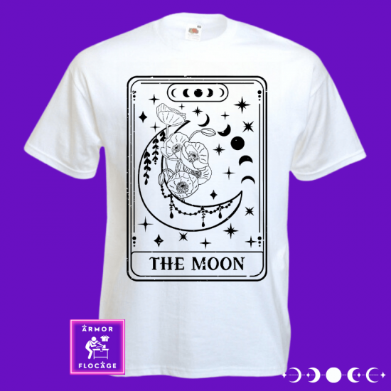 Tee-shirt tarot card "The Moon" La Lune gothique amour st valentin mystique carte de tarot sublimation cadeau