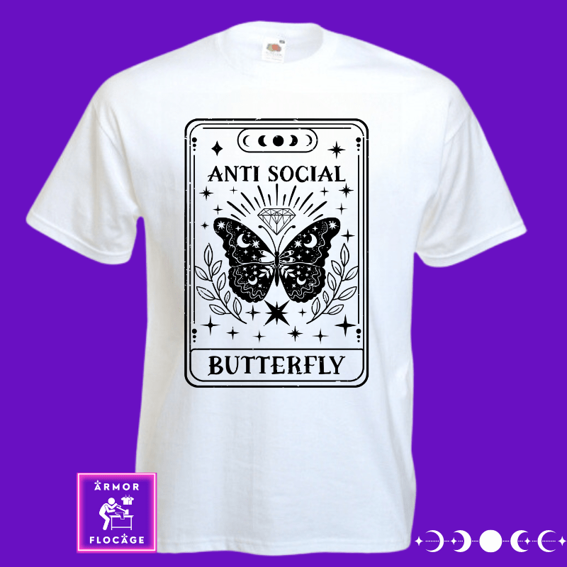 Tee-shirt tarot card "THE BUTTERFLY" LE PAPILLON gothique amour st valentin mystique carte de tarot sublimation cadeau