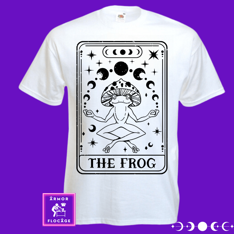 Tee-shirt tarot card "THE FROG" LA GRENOUILLE gothique amour st valentin mystique carte de tarot sublimation cadeau