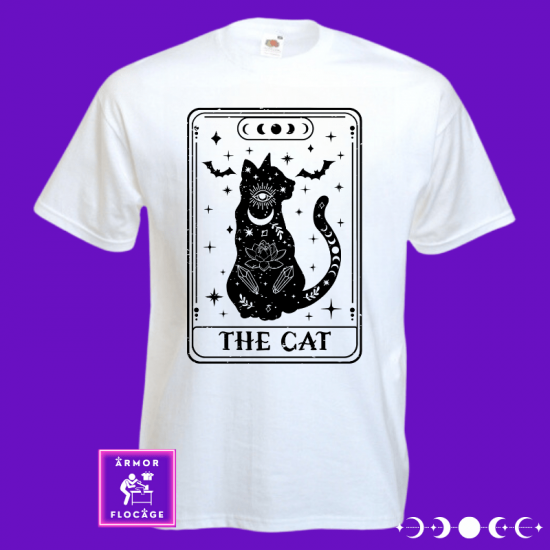 Tee-shirt tarot card "The Cat" gothique mystique carte de tarot sublimation cadeau
