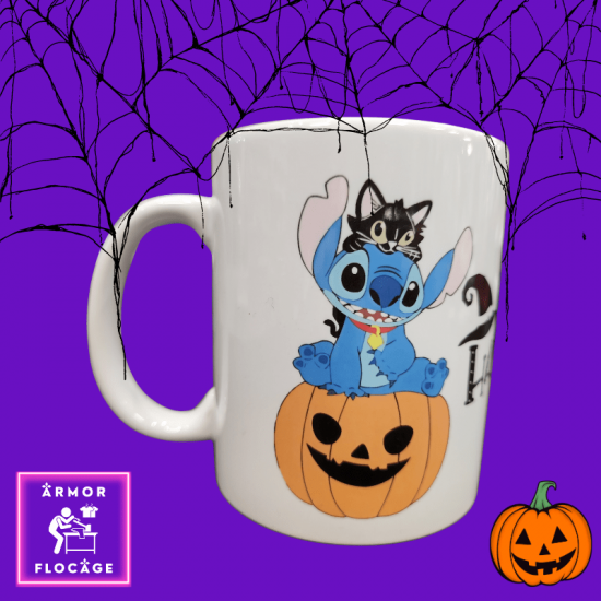 Mug Stitch Halloween citrouille chat pumpkin cat Trick or Treat