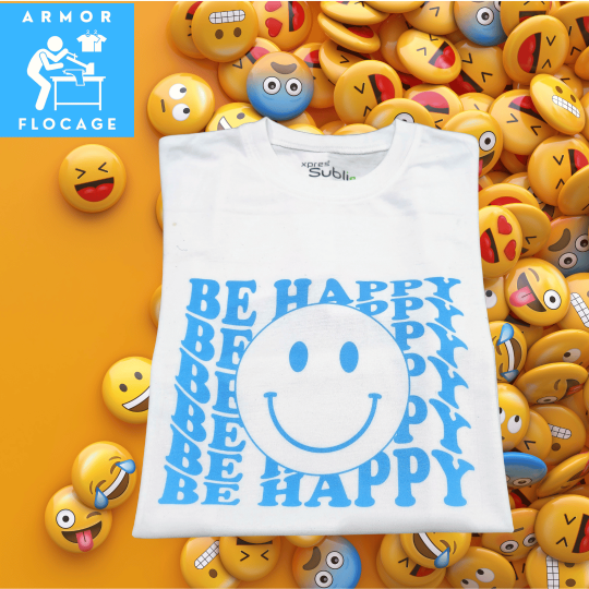 T-shirt enfant "Be Happy blue"